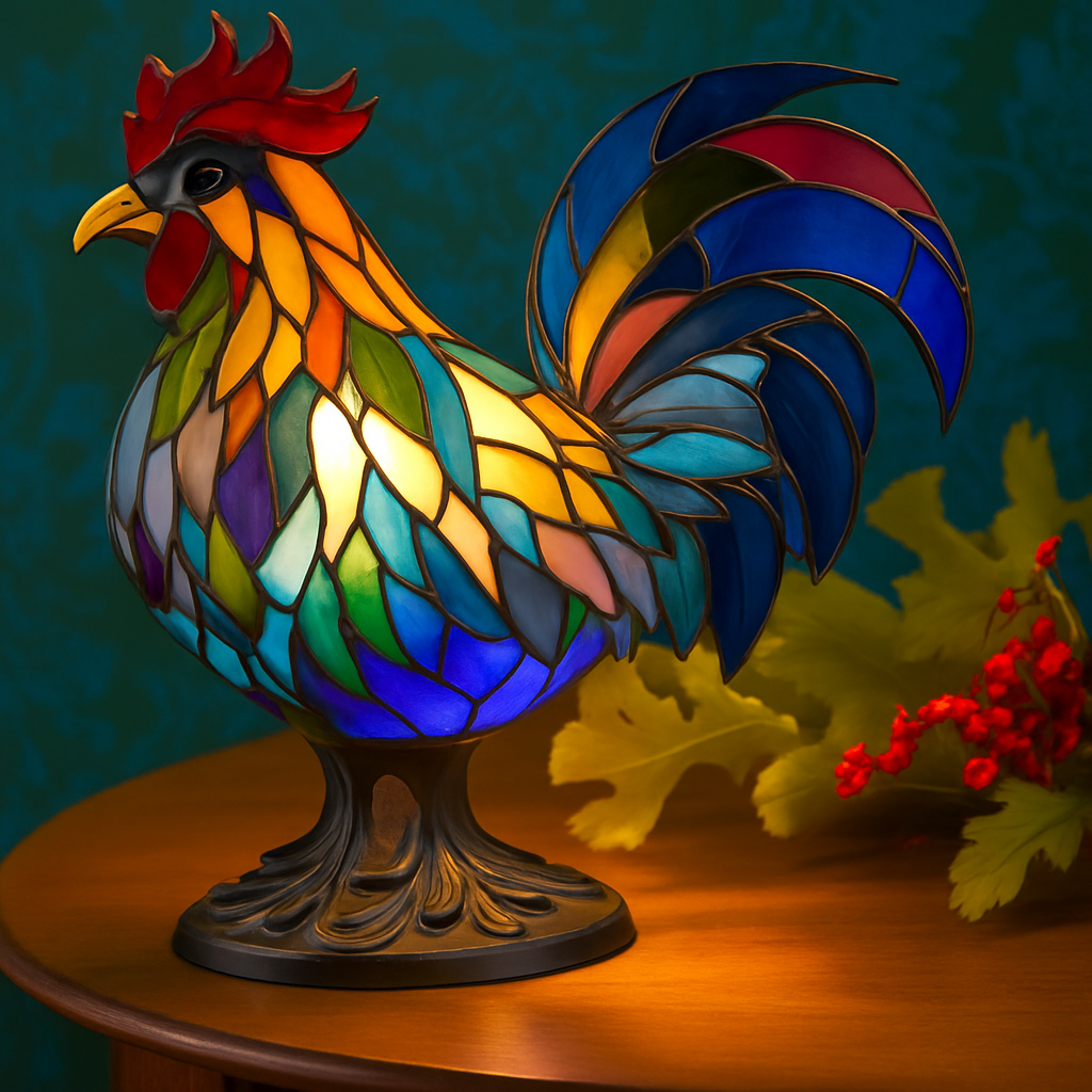 Rooster Ollie – Colorful LED Lamp
