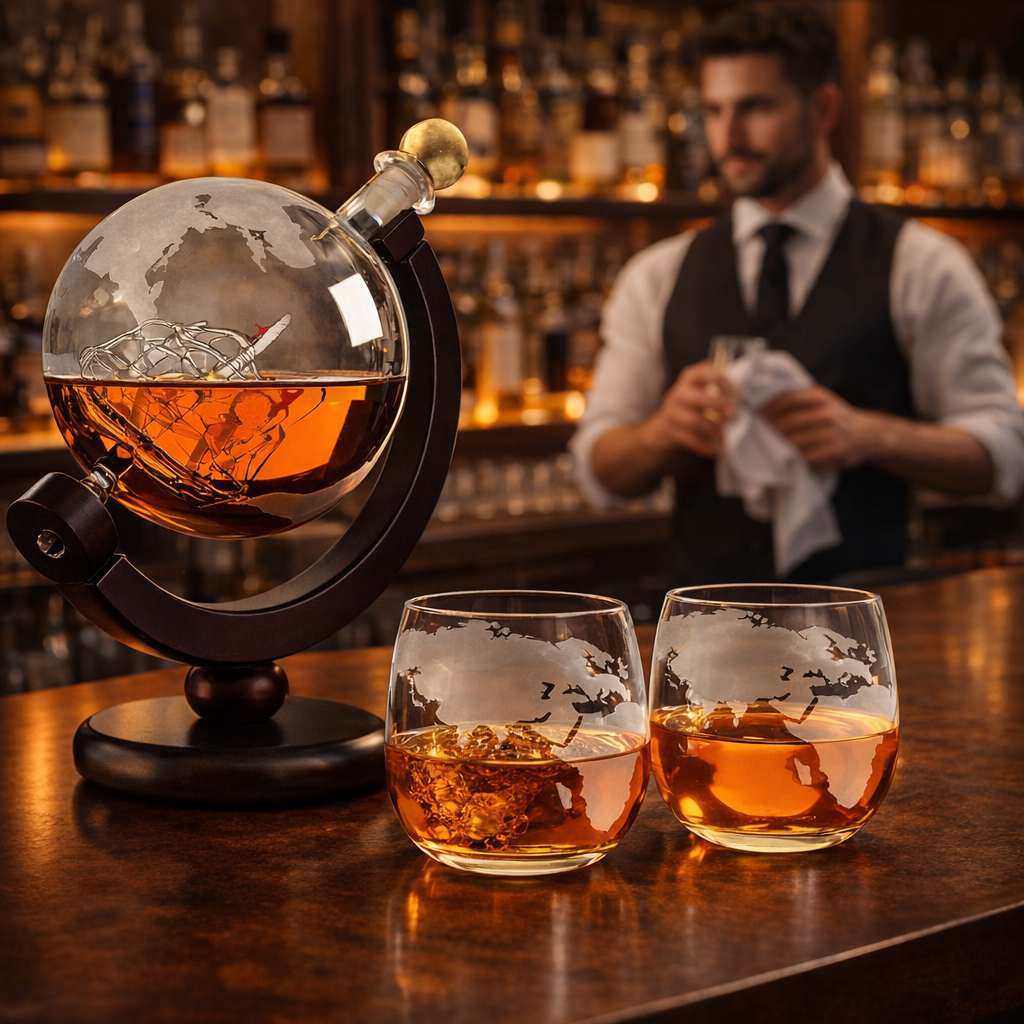 Globe-Shaped Whiskey Carafe