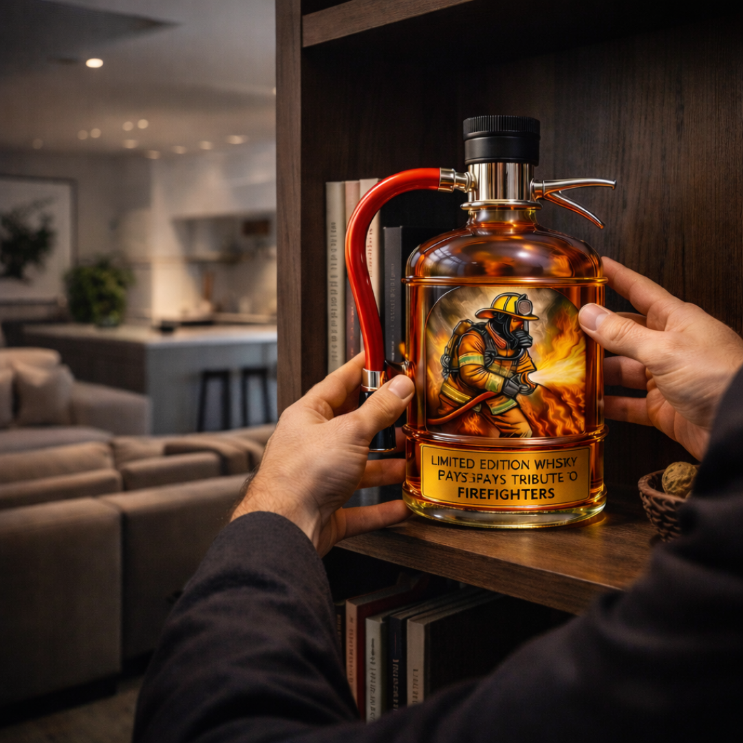 Decorative Whiskey Bottle β Fire Extinguisher Design