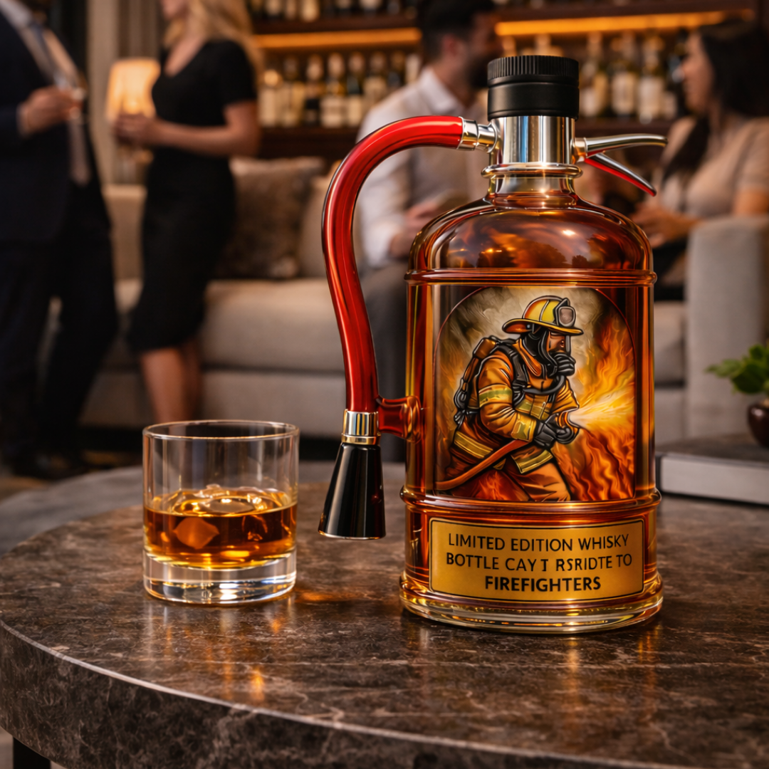 Decorative Whiskey Bottle β Fire Extinguisher Design