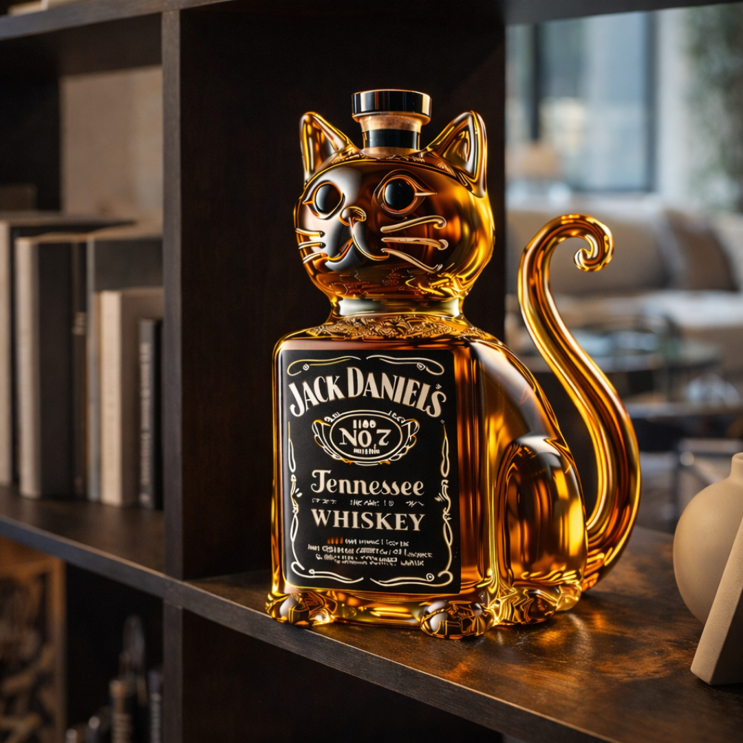 Cat β Whiskey Bottle