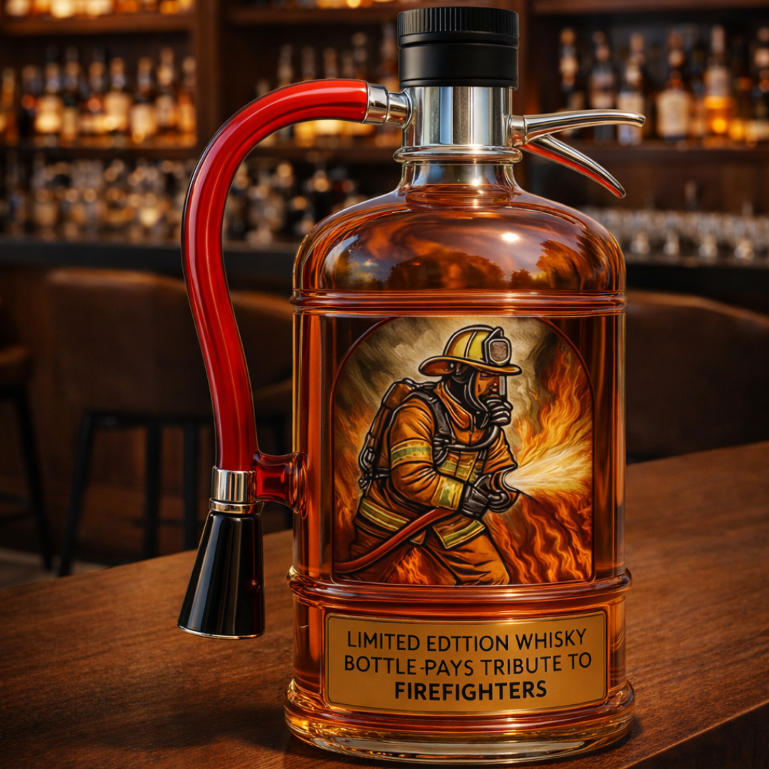 Decorative Whiskey Bottle – Fire Extinguisher Design