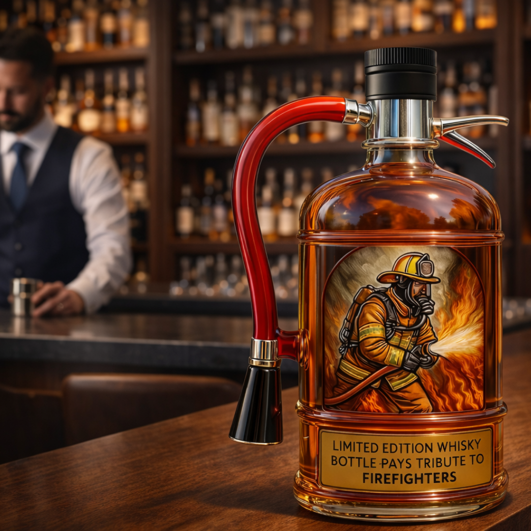 Decorative Whiskey Bottle β Fire Extinguisher Design
