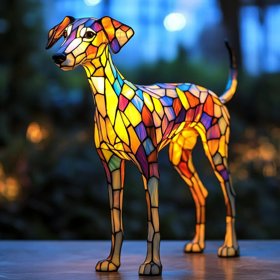 Whippet – Stained Glass LED Lamp