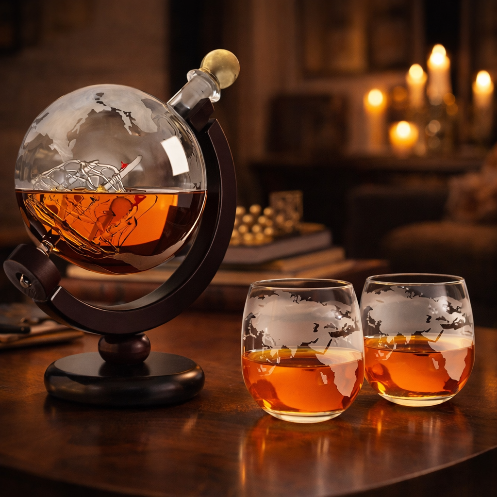 Globe-Shaped Whiskey Carafe