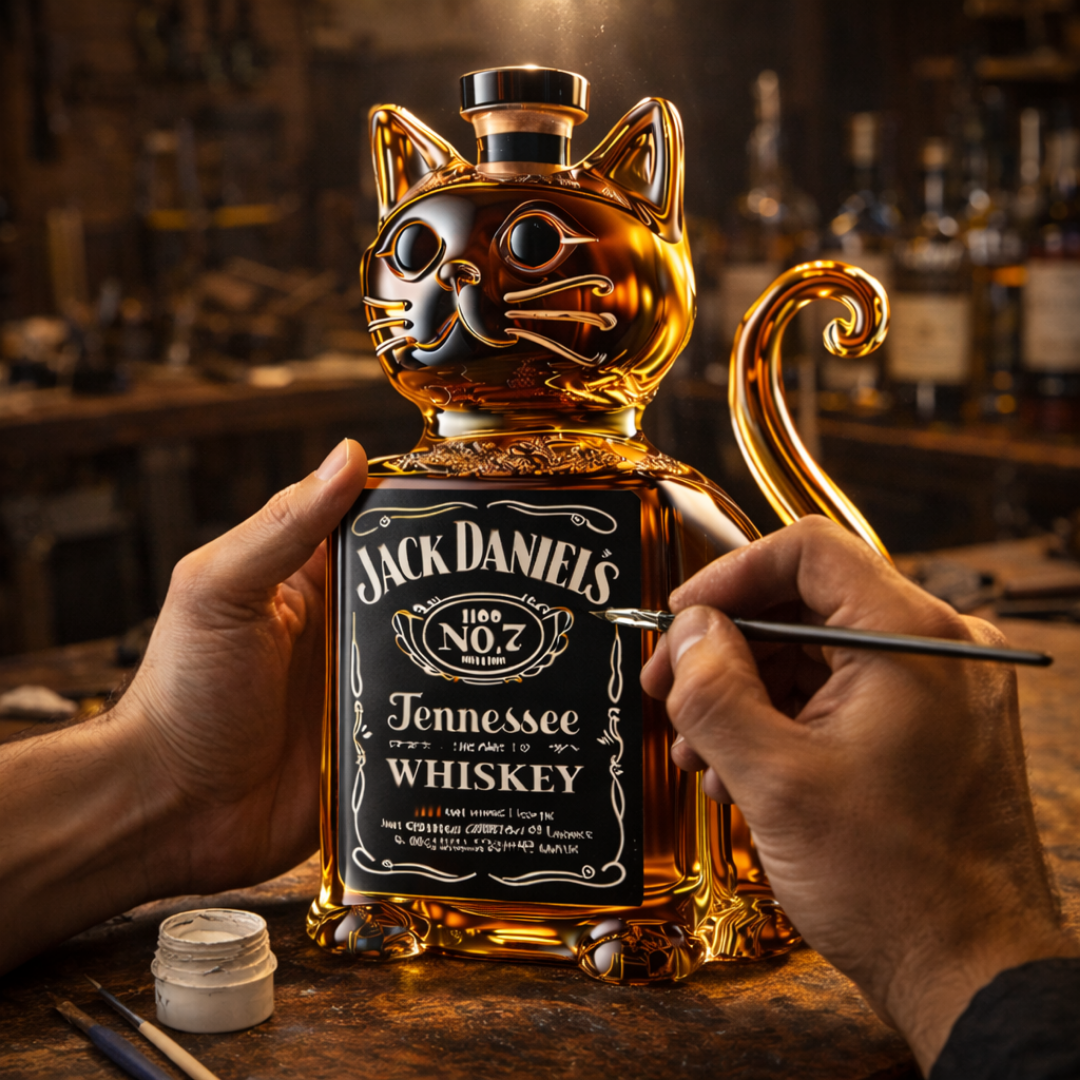 Cat – Whiskey Bottle