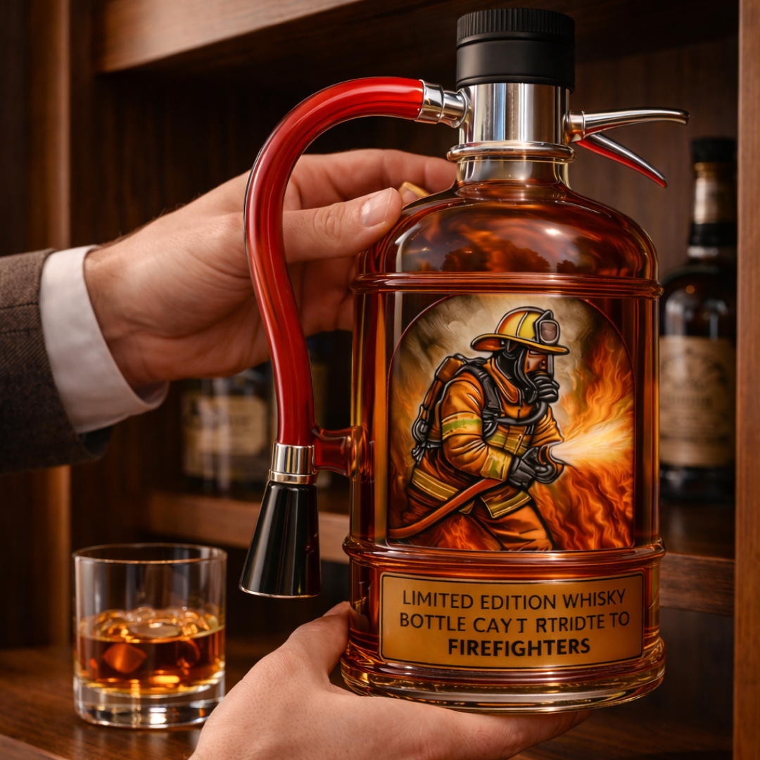 Decorative Whiskey Bottle – Fire Extinguisher Design
